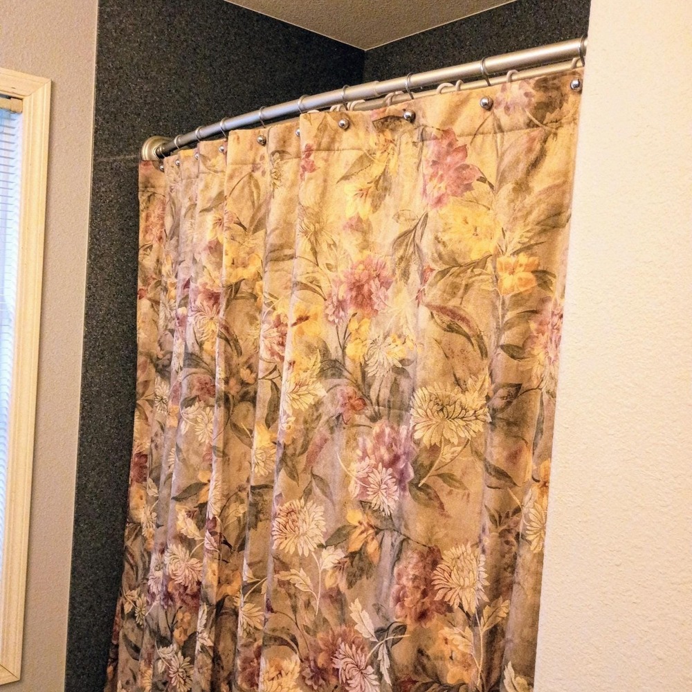 Vintage Croscill‎ Jacqueline Rose Floral Shower Curtain -  71" x 76"